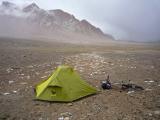 I took this picture of my tent after it gave me shelter during a snowstorm in the Pamir mountains, Tajikistan [x-post from r/campingandhiking]