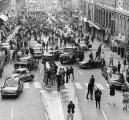 September 3rd, 1967, Stockholm, Sweden. The day Sweden changed from driving on the left to driving on the right. [705x658]