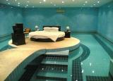 Bedroom with a pool.