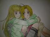 A simple coloring of Winry and Edward (I only colored, Did not draw)