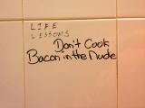 Solid advice from a public restroom.
