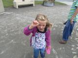 My daughter found a crab claw that she thought made her especially fearsome.