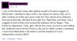 Plus sized chicken lover is skinny shaming once again (xpost /r/ThatHappened)