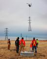 Installing a power line tower