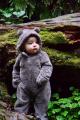 My friends baby dressed as a bear cub walking in the woods!