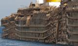 The Costa Concordia cruise ship risen off the seafloor