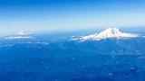 Got a great shot of 4 Volcanoes flying out of Seattle this morning! (610 x 458 pixels) (Taken by Joseph Wilson III)