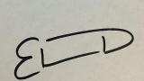 My initials are E.L.D. Here's how I sign my name.