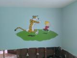 My Wife spent a long time painting this Calvin & Hobbes mural for our daughter's room... Then the Memorial Day flooding in Houston destroyed our home. Now we are tearing down the house and the mural goes with it. Sad times.