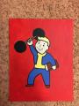 My girlfriend is painting me a vaultboy everyday until fo4, here's strength!