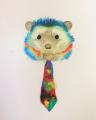 Hedgehog with tie-die, watercolor