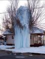 This is what happens when a fire hydrant bursts in sub-zero temperatures...