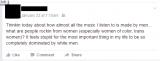 Girl on Facebook is upset white men dominate the music she listens to.
