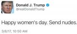 Trump tweet on women's day
