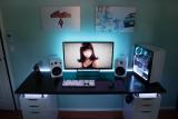 Desktop setup so far - Desk upgrade and LED ambient lighting