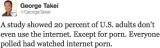 George Takei breaks down Internet usage statistics