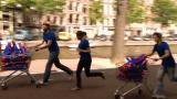 An impromptu water fight in Amsterdam