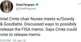 NEW: Intel Cmte chair Nunes meets w/Gowdy & Goodlatte. Discussed ways to possibily release the FISA memo. Says Cmte could vote to release memo.
