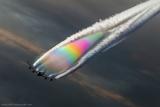Beautiful rainbow contrails from a Boeing 747