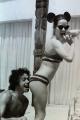 Tim Curry and Nell Campbell goofing around during the filming of 