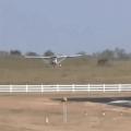 Cessna clips a car as it lands