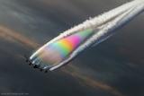 Beautiful 747 rainbow contrails