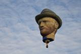 Hot air balloon in the Netherlands that's in the shape of Vincent Van Gogh's head.