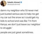 Helping his neighbour