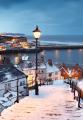 Whitby in Yorkshire, England during winter