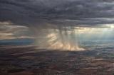 How rain looks from an airplane window