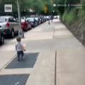 Two toddlers in New York running to give each other a big hug. Pure joy!