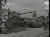 Churchill ARV towing a German Mark IV tank in Caen