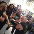 Rare picture of The Shield and DX planning their match out backstage