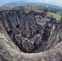 Kailasa Temple in India, carved out of a single piece of rock.