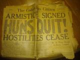 Was going through grandmother's storage, after her passing, and found a newspaper from the day World War I ended.