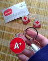 My local blood donor centre has started giving out these blood type keyrings when you donate.