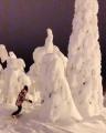 🔥 night snow boarding in Finland