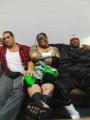 Umaga, The Great Khali, and Big Daddy V hanging out backstage