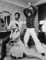 Harrison Ford, Carrie Fisher and Mark Hamill striking poses from the iconic posters for 