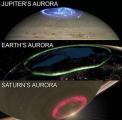 These are the aurora’s of different planets.