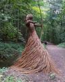 Sculptures made from woven rods of willow