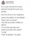 Woke kid alerts quirkily alerts neighbor of virus
