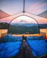 This Transparent Tent With A Sunset View Of Mount Rainier, Washington