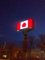 This take on the Canadian flag has been showing up on video billboards around Toronto to encourage people to stay home