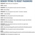 Trying to reset a password