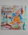 I saw that pic of Danny DeVito making pasta on the front page and decided to do a watercolor