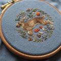These incredible detailed tiny embroidering of a bunny; Credit: Chloe Giordano