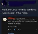 Karen has never heard of covering parts of your body to stop STD's