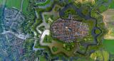 City of Naarden in the Netherlands from above. With it's defense system clearly visible.