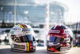 Absolutely stunning picture of Leclerc & Vettel's helmets at the 2019 Abu Dhabi GP